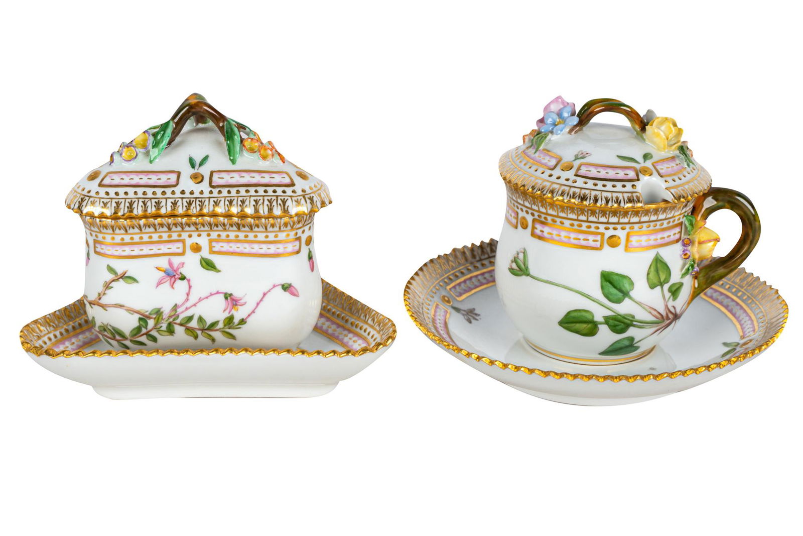 TWO ROYAL COPENHAGEN 'FLORA DANICA' COVERED POTS (1 of 18)