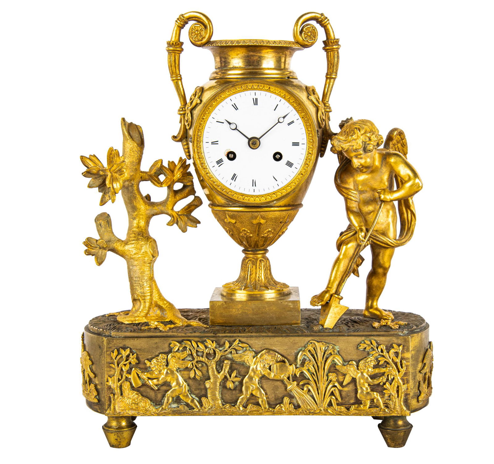 EMPIRE STYLE GILT BRONZE CLOCK (1 of 13)