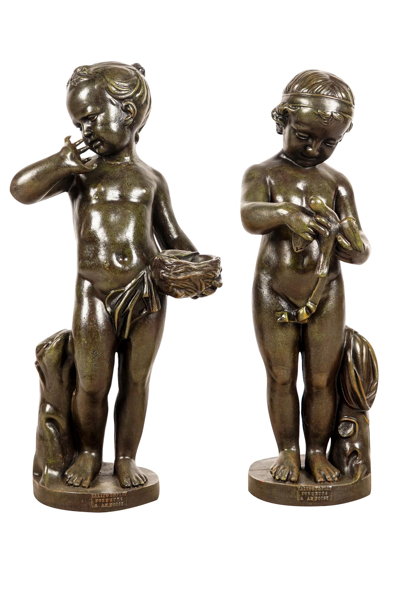 PAIR OF FRENCH CAST IRON FIGURES (1 of 13)