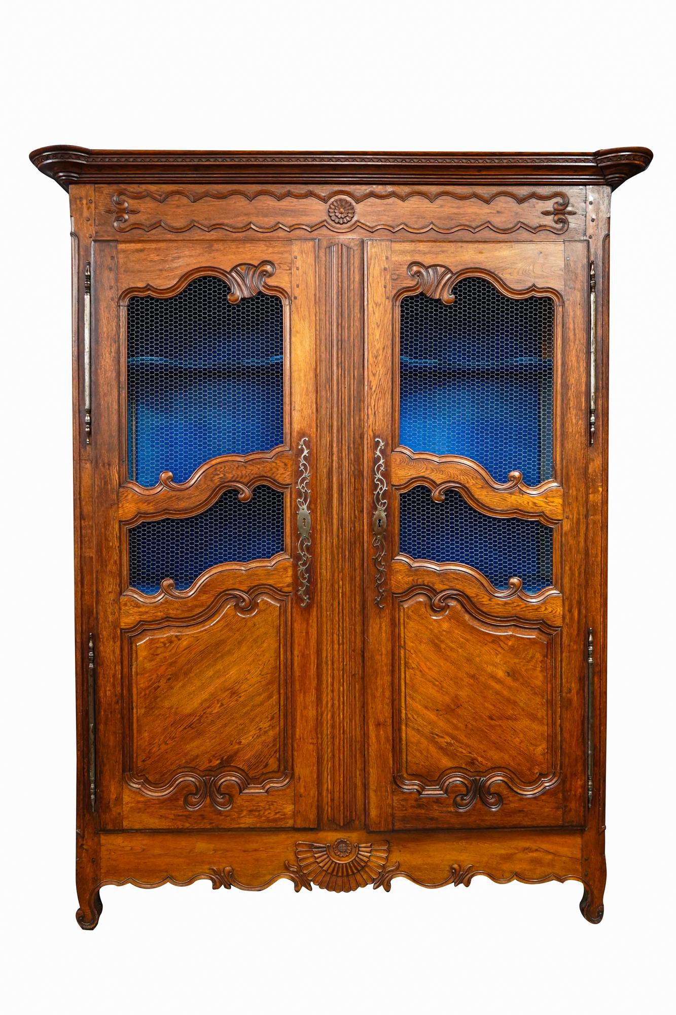 FRENCH CARVED OAK BIBLIOTHEQUE (1 of 10)