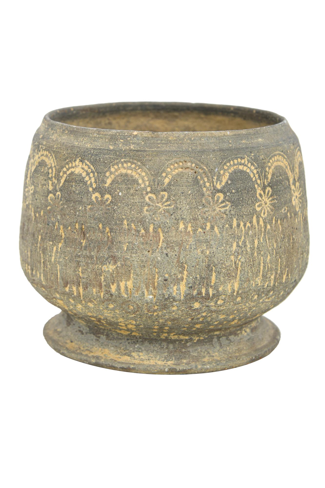 KOREAN FOOTED BOWL: 4 1/4 inches wide; 3 1/2 inches high