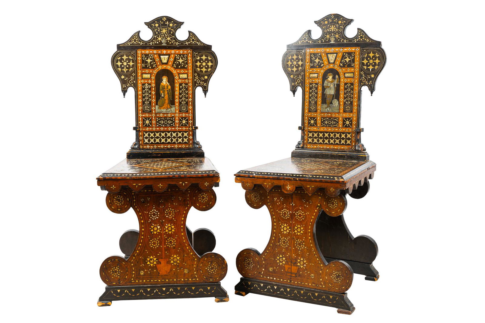 PAIR OF ALPINE INLAID SIDE CHAIRS (1 of 18)