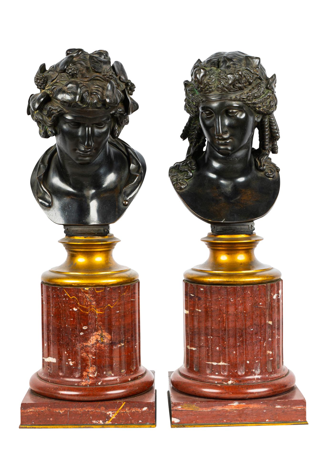 PAIR OF FRENCH PATINATED BRONZE BUSTS (1 of 17)