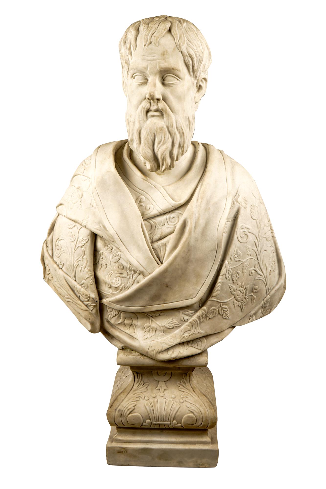 ROMAN STYLE CARVED MARBLE BUST (1 of 12)