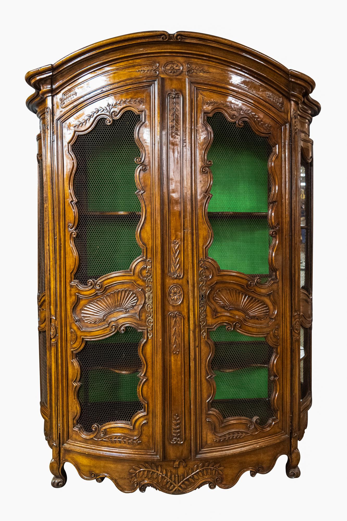 LOUIS XV PROVINCIAL STYLE CARVED WANLUT ARMOIRE (1 of 20)