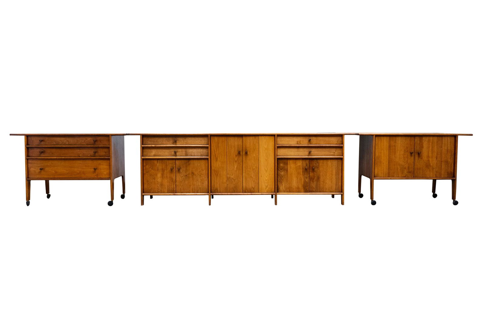 SAM MALOOF (1916 - 2009): THREE-PIECE WALNUT BUFFET (1 of 20)