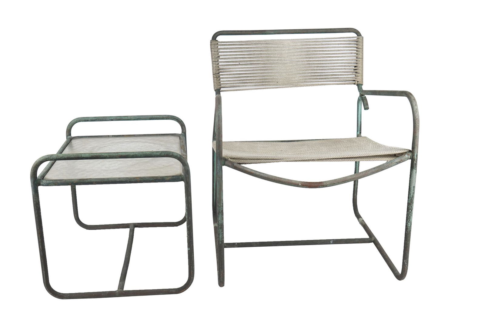 WALTER LAMB PATIO LOUNGE CHAIR & SIDE TABLE (1 of 11)