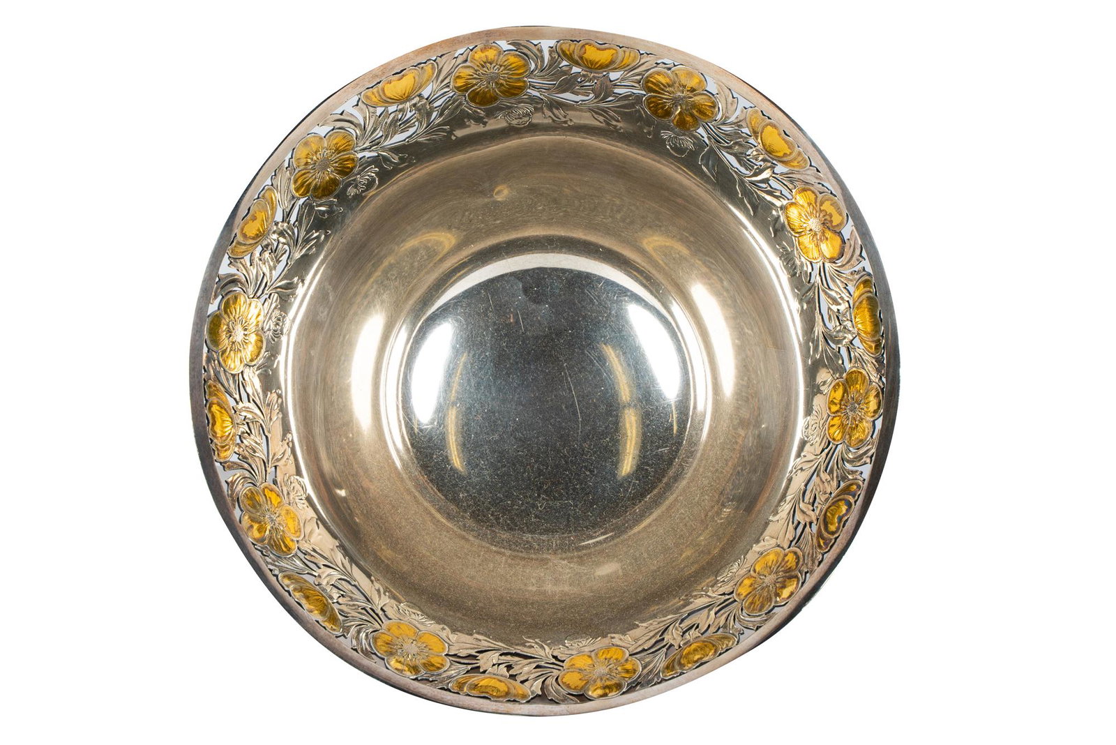 TIFFANY & CO. STERLING BOWL: circa 1916 marked for Tiffany and sterling, directorship of John C. Moore II (1907 - 1947) inscribed to underside: "Adelaide Clarke Hardenbergh, From Her Grandmother, ACH, May 11-1916" circular, the f
