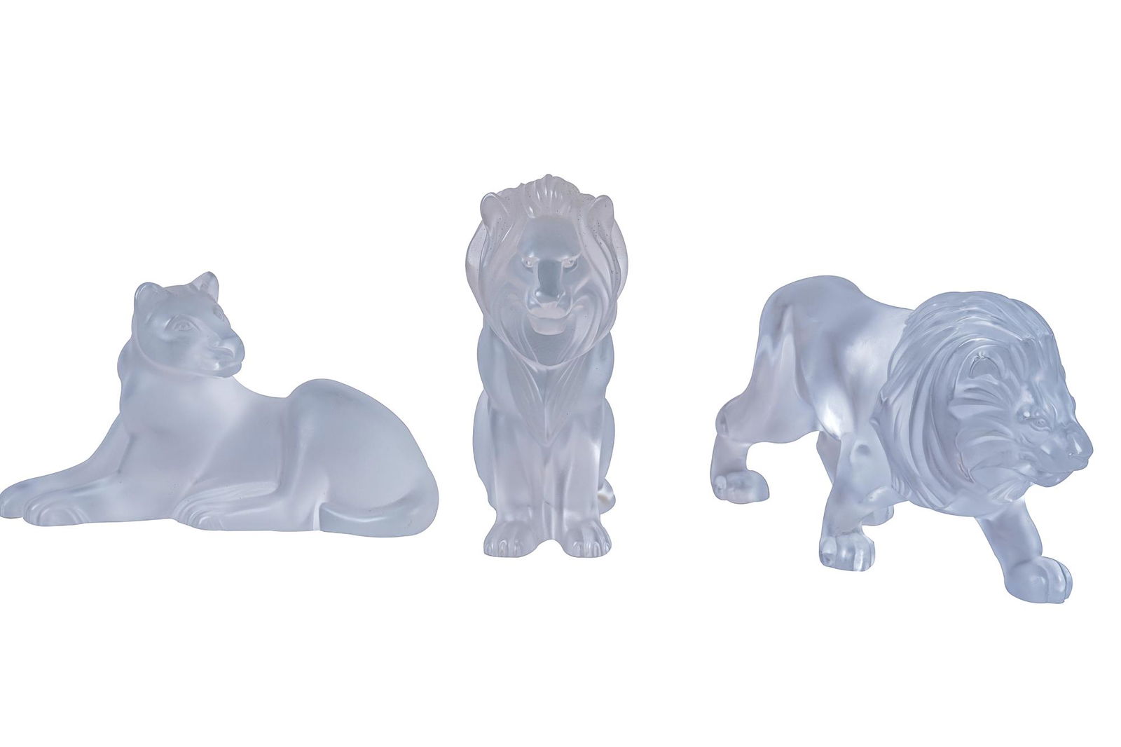 THREE LALIQUE LIONS (1 of 11)