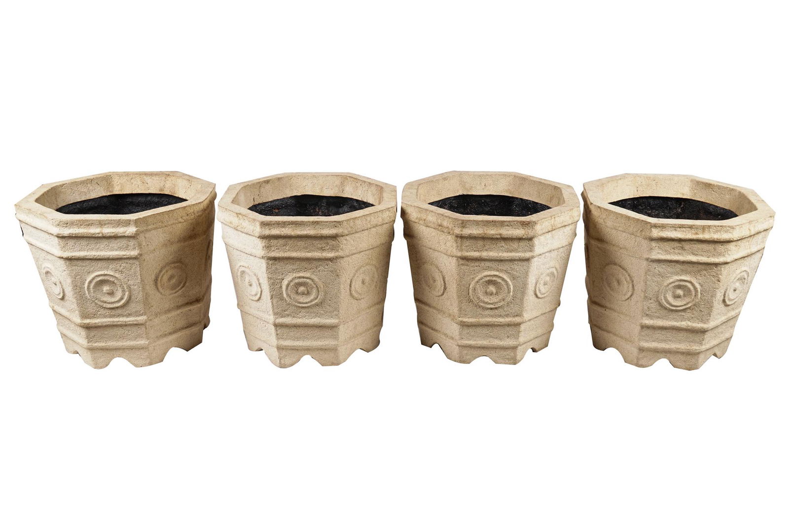 TWO PAIR OF MOLDED FIBERGLASS PLANTERS (1 of 6)