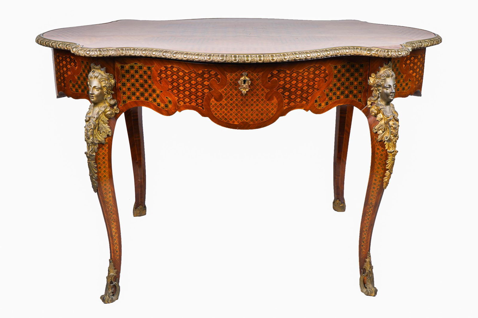 FRENCH ORMOLU-MOUNTED MARQUETRY-INLAID SALON TABLE (1 of 11)