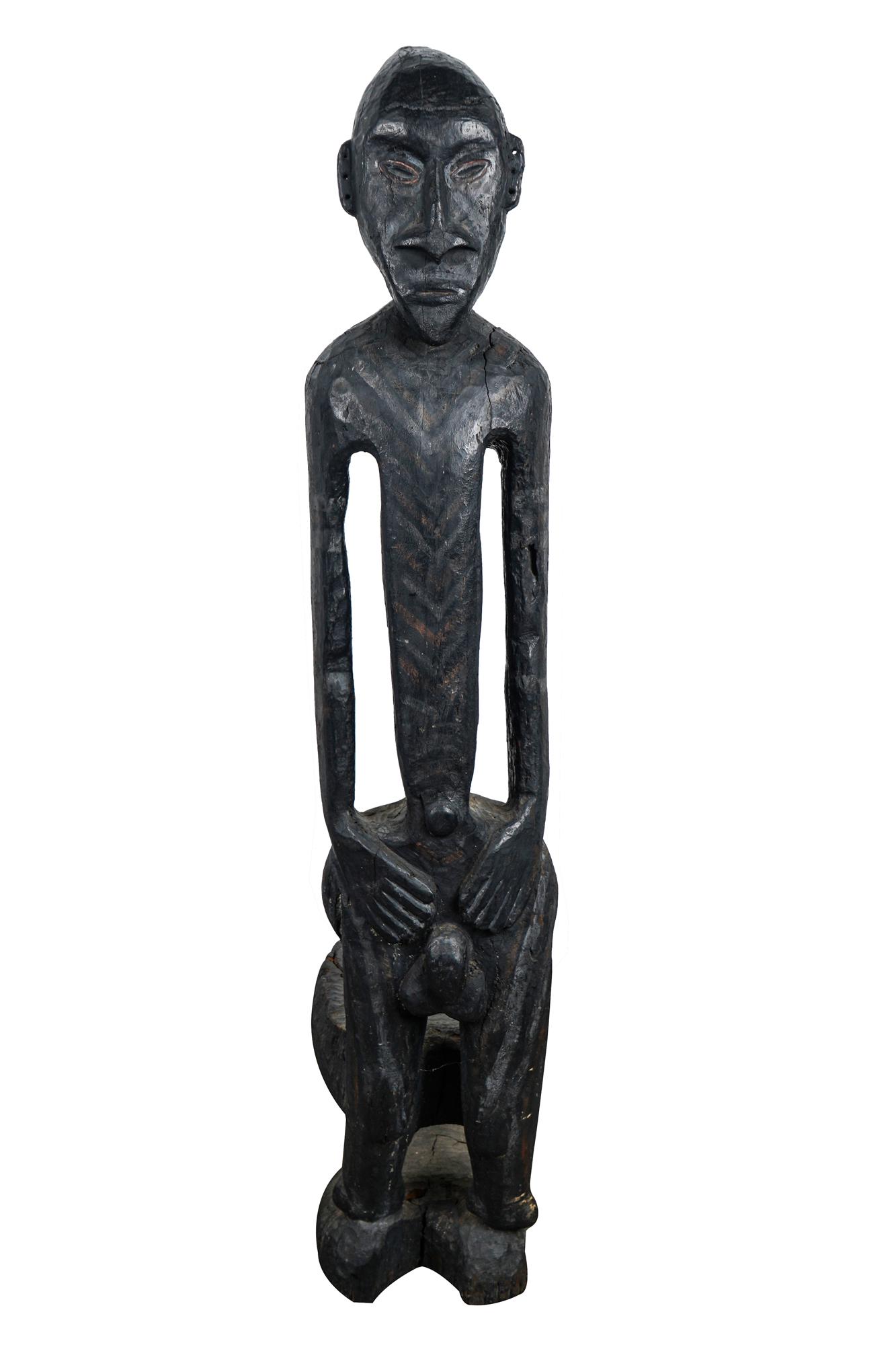 CARVED AFRICAN FIGURAL SEAT (1 of 10)
