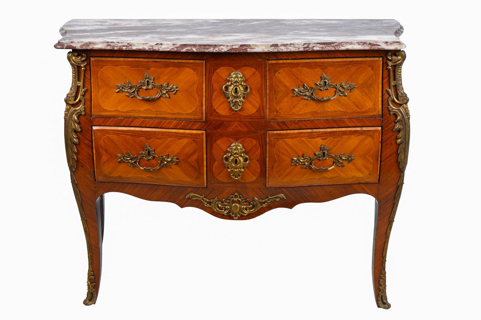 FRENCH ORMOLU-MOUNTED MARQUETRY-INLAID COMMODE (1 of 9)
