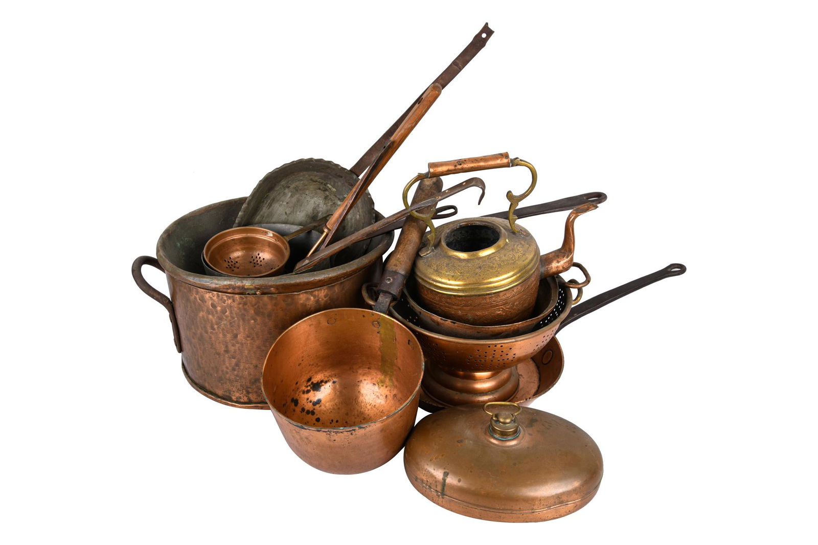 COLLECTION OF ASSORTED COPPER POTS, PANS & COOKWARE (1 of 8)