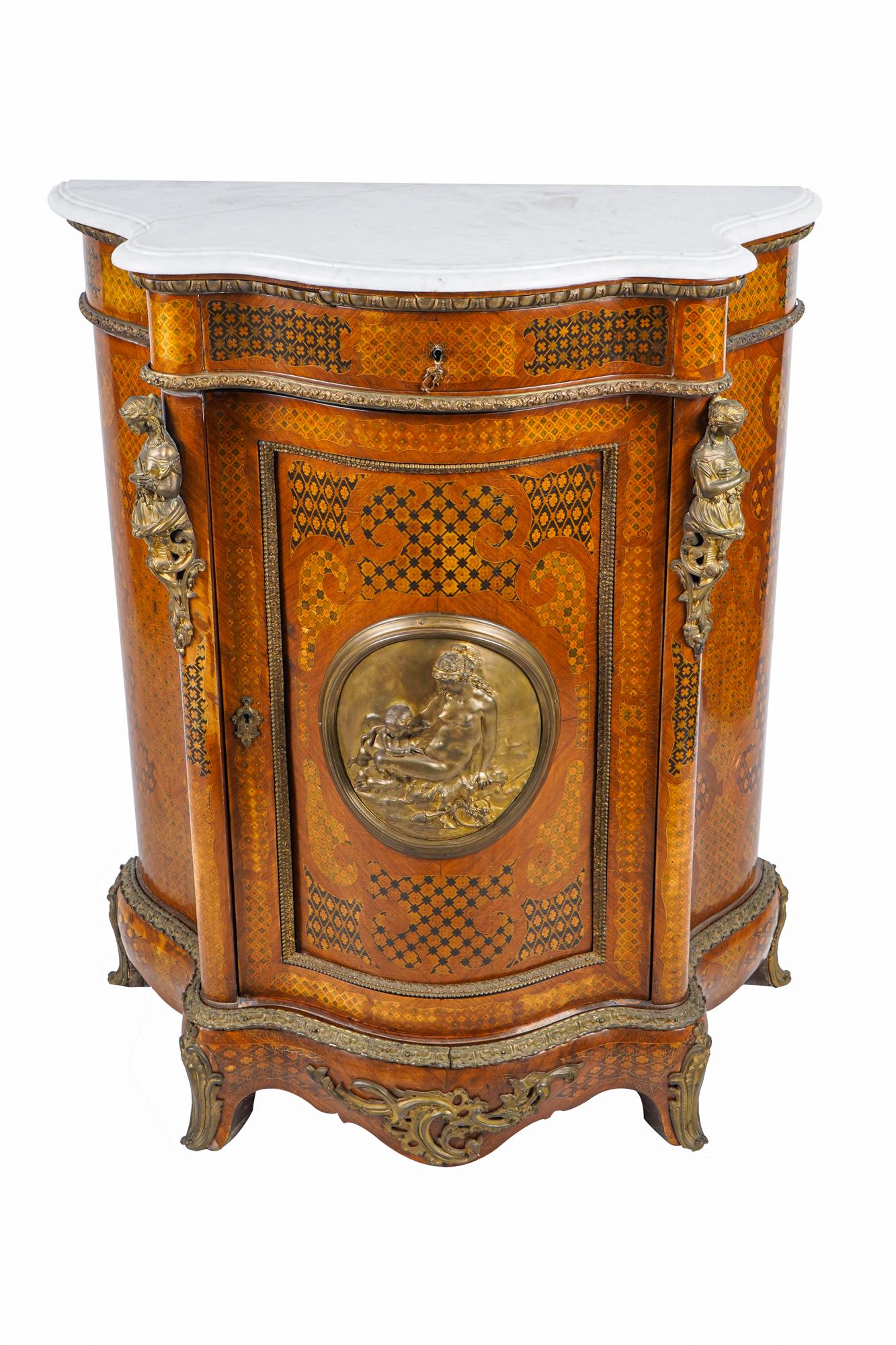 FRENCH ORMOLU-MOUNTED MARQUETRY CABINET (1 of 10)