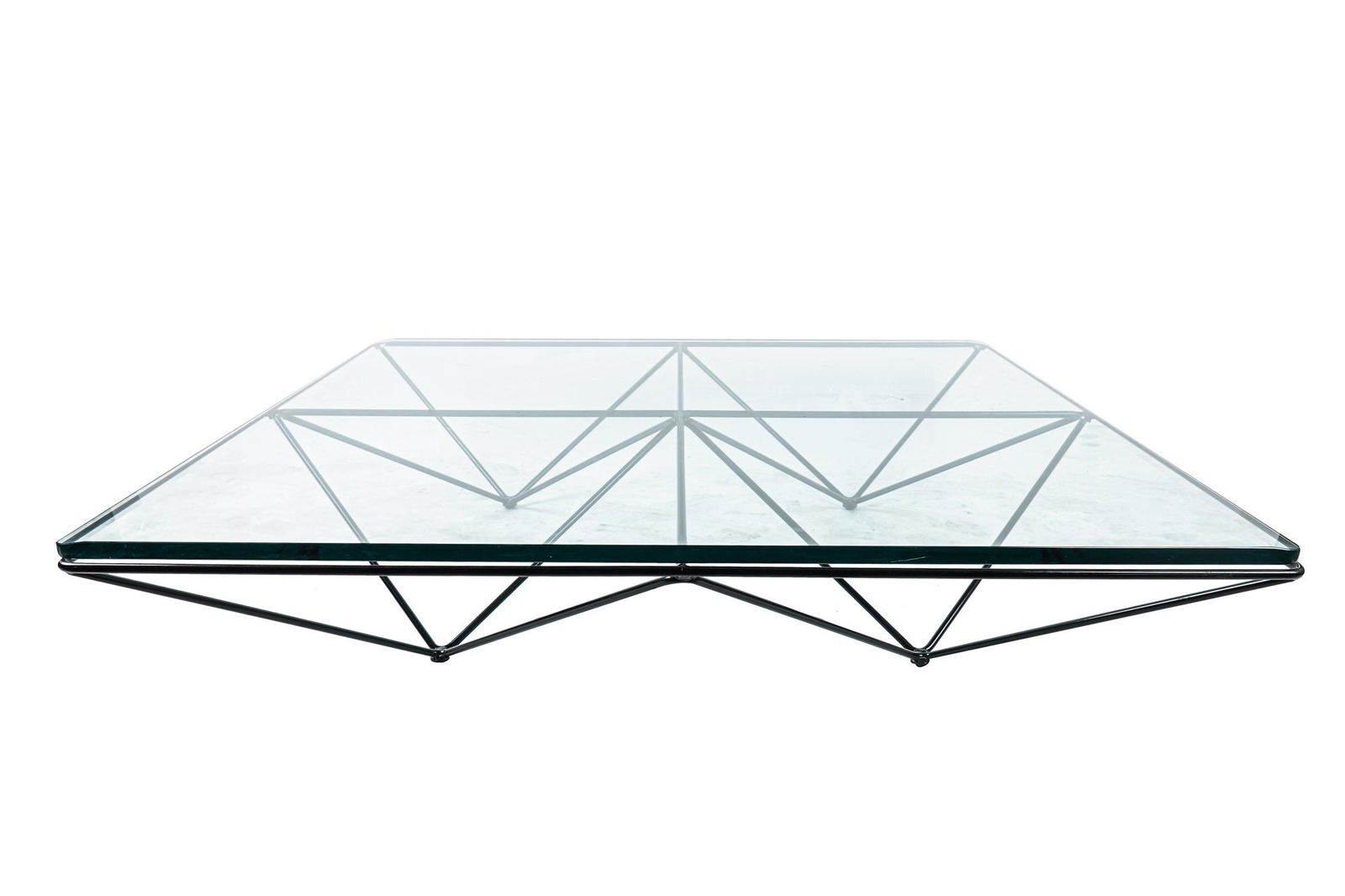 MODERN GLASS & EBONIZED METAL COFFEE TABLE (1 of 7)