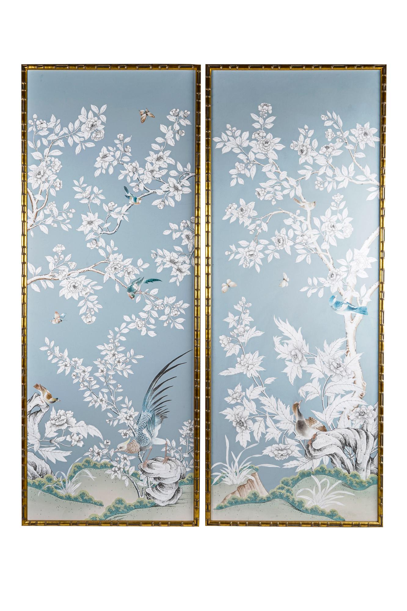 PAIR OF FRAMED CHINOISERIE PANELS (1 of 8)
