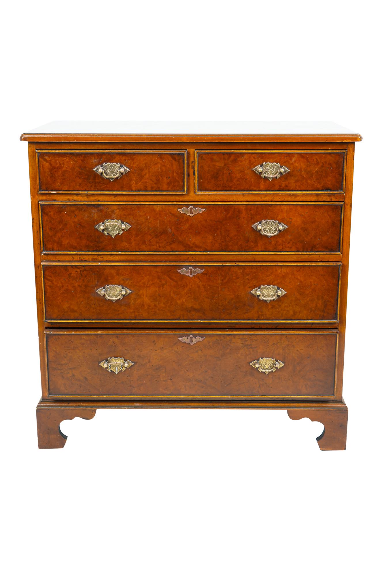 GEORGIAN-STYLE MAHOGANY-VENEERED CHEST OF DRAWERS (1 of 7)