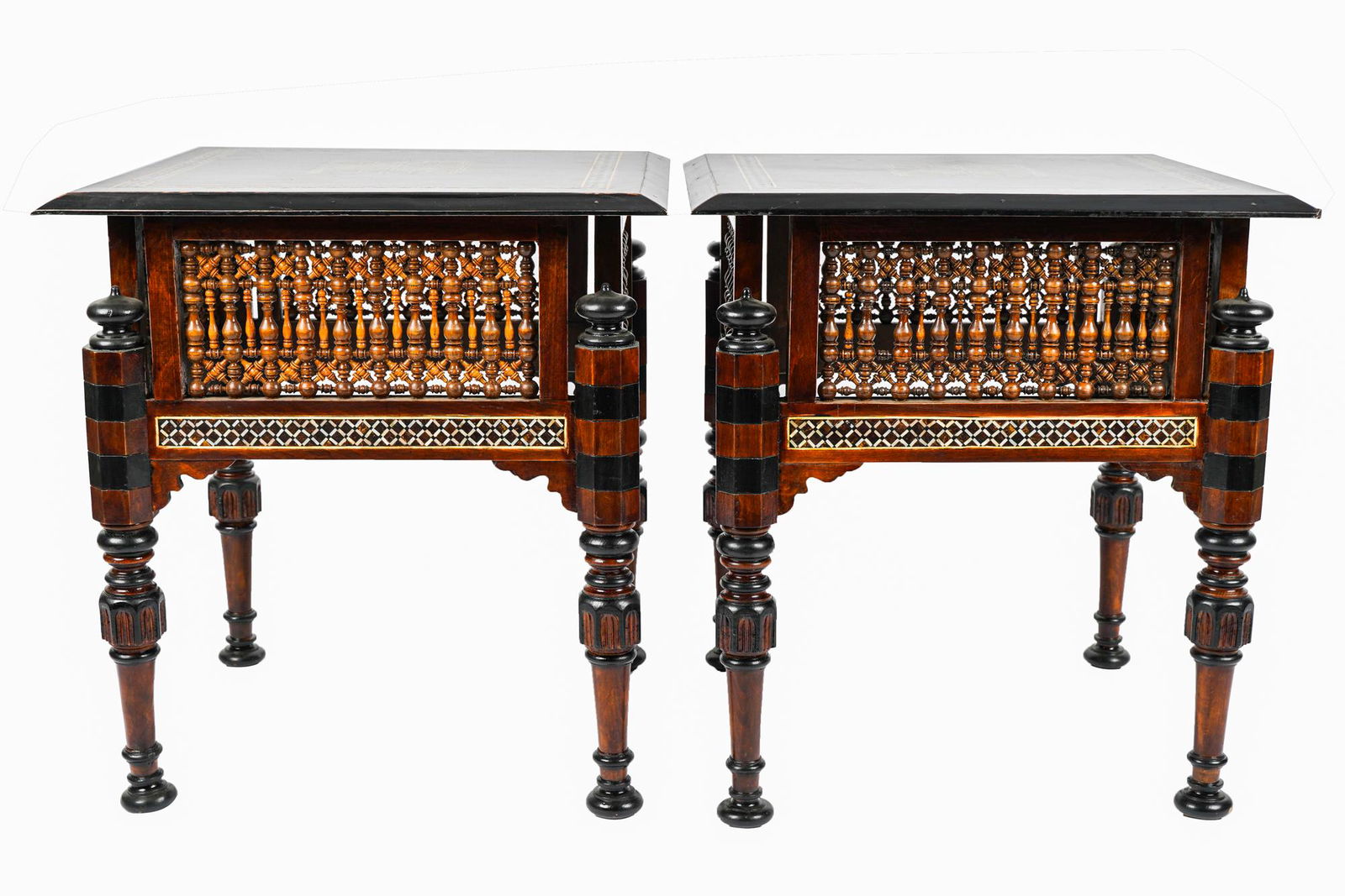 PAIR OF MOORISH STYLE INLAID TABLES (1 of 9)
