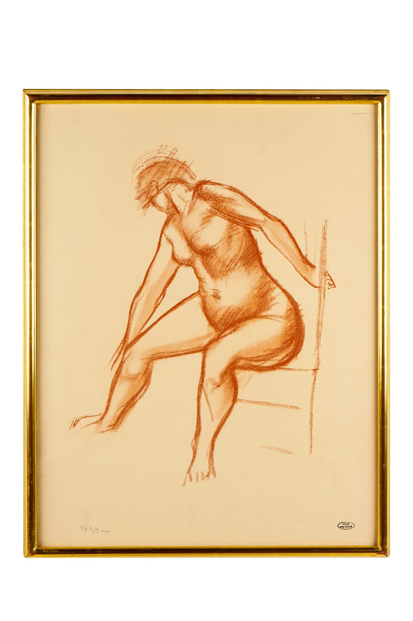 ANDRE DERAIN: NUDE FEMALE FIGURE: lithograph numbered lower left 242/300 "Studio Andre Derain" stamp lower right 23 x 17 3/4 inches sight