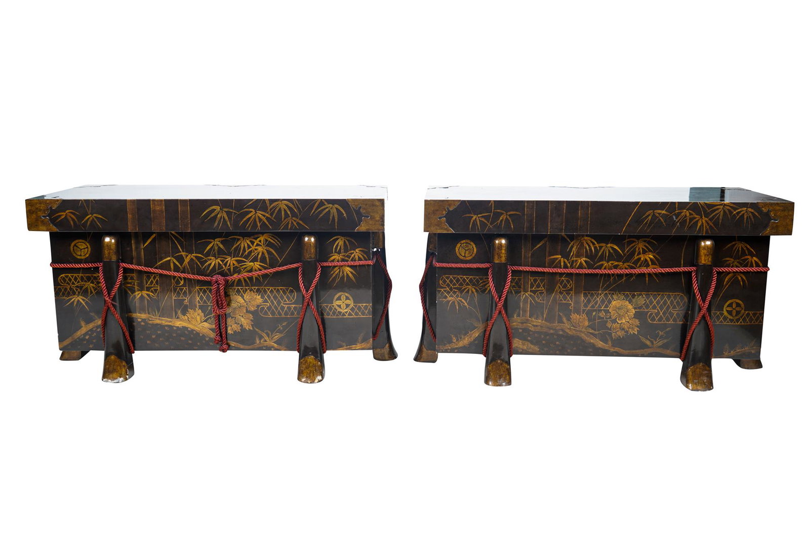PAIR OF CHINESE LACQUERED WEDDING CHESTS (1 of 8)