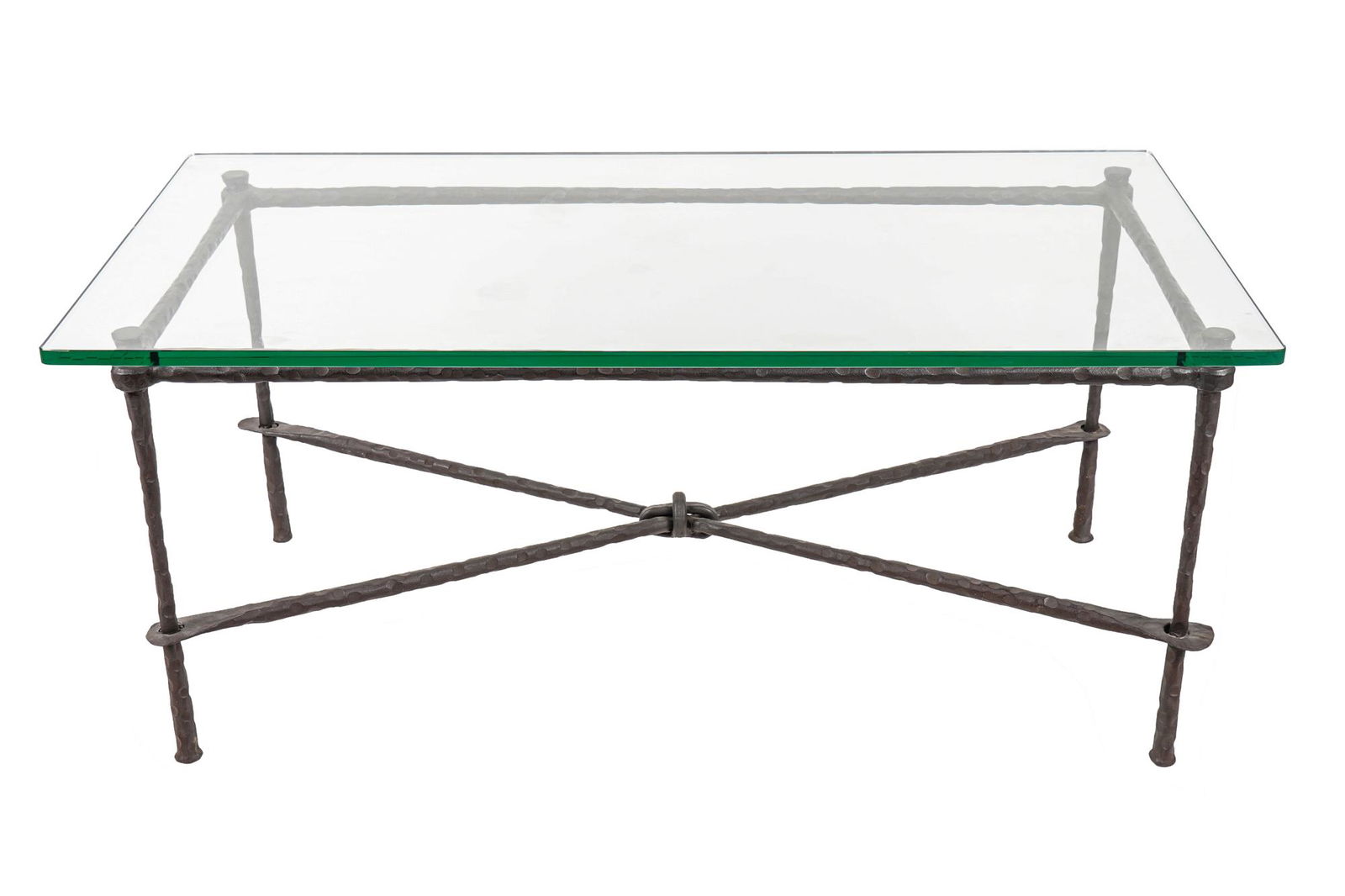 GIACOMETTI STYLE BRONZE & GLASS TOP COFFEE TABLE (1 of 7)