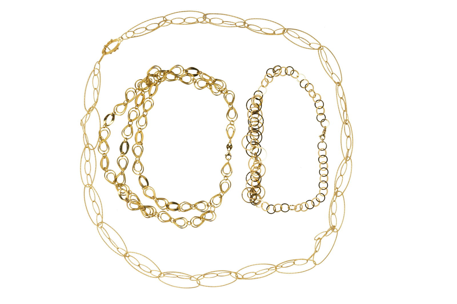 THREE 14 KARAT YELLOW GOLD NECKLACES (1 of 18)