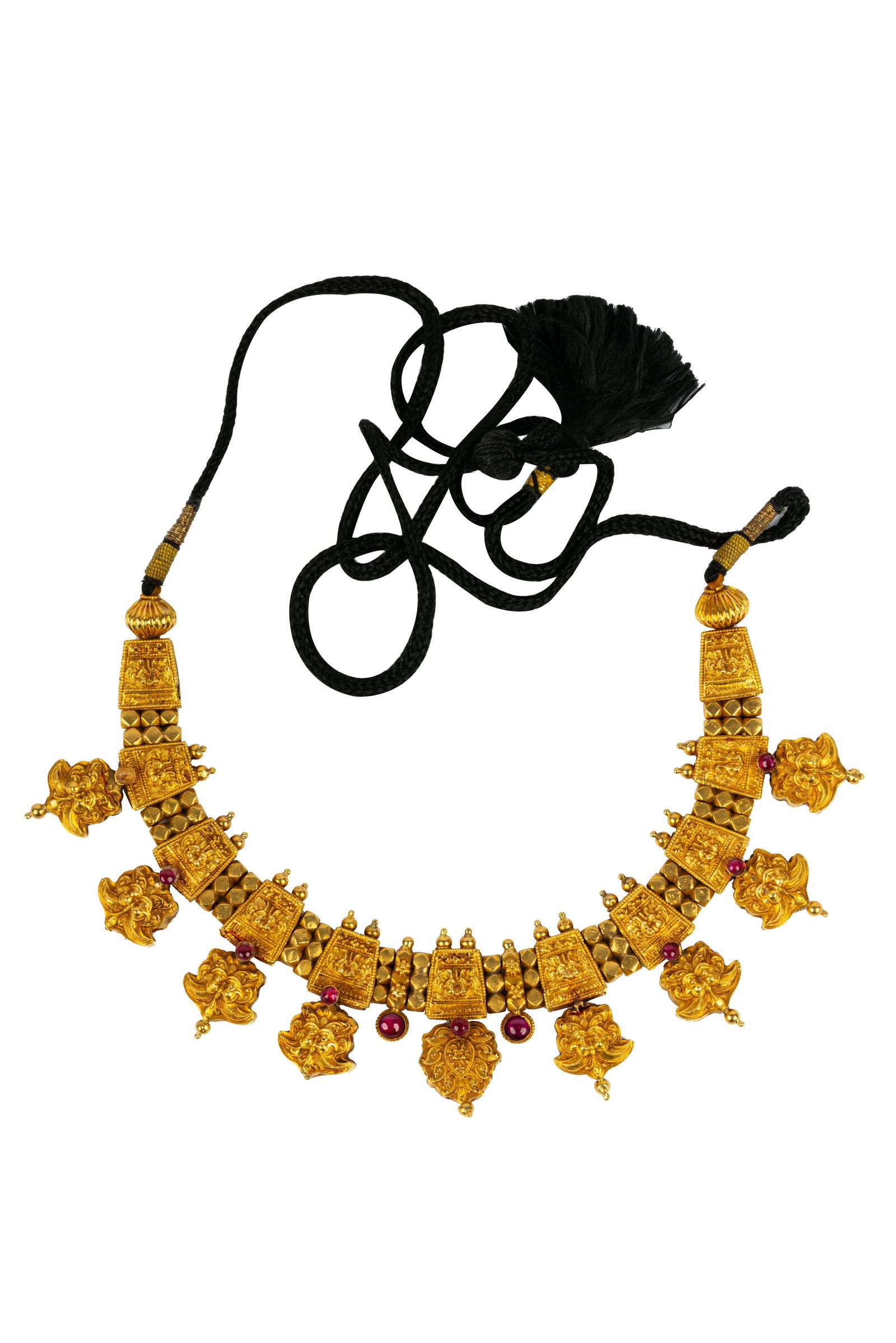 18 KARAT YELLOW GOLD & RUBY INDIAN STYLE NECKLACE (1 of 13)