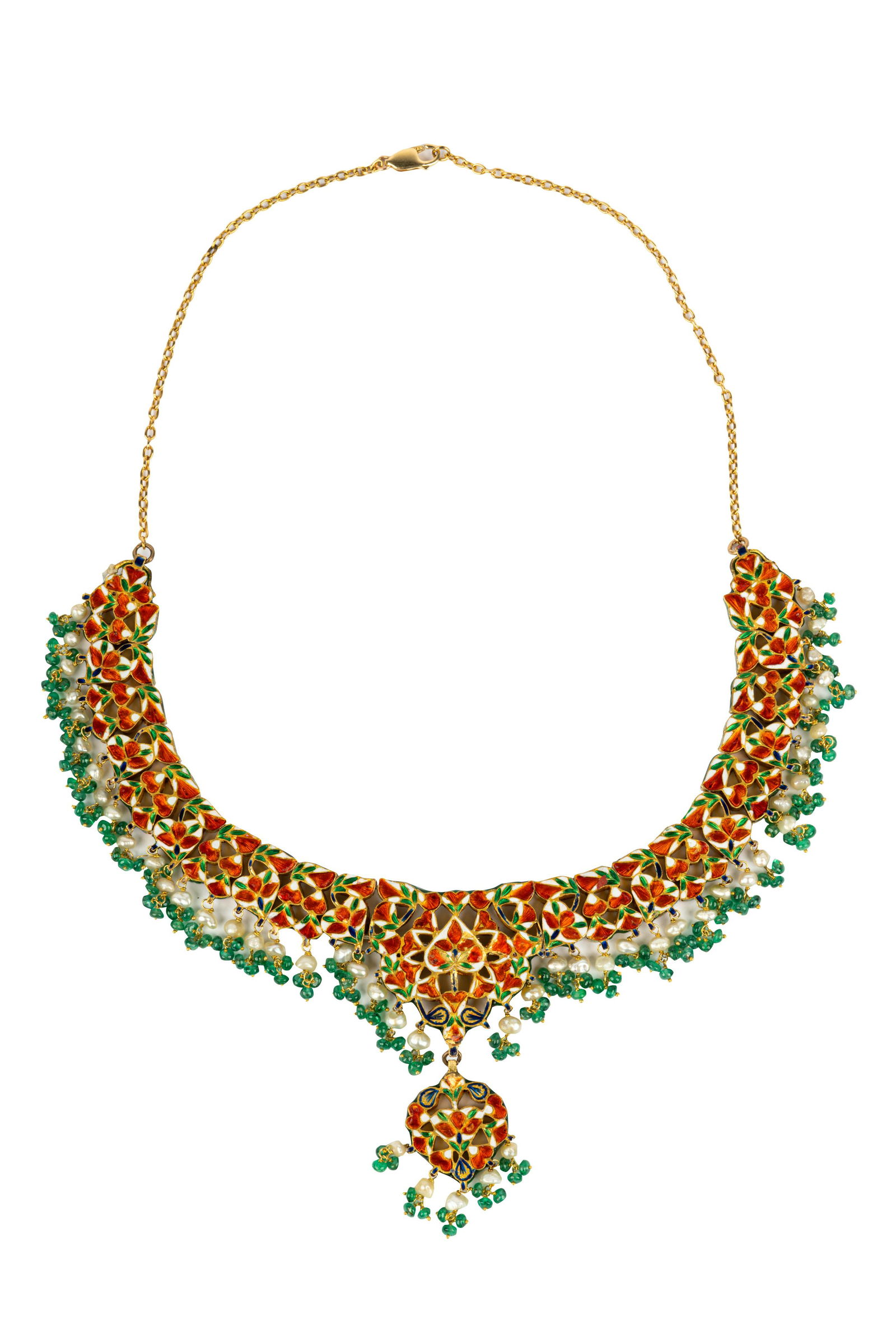 STERLING SILVER, GOLD PLATE, EMERALD, PEARL, & ENAMEL (1 of 16)