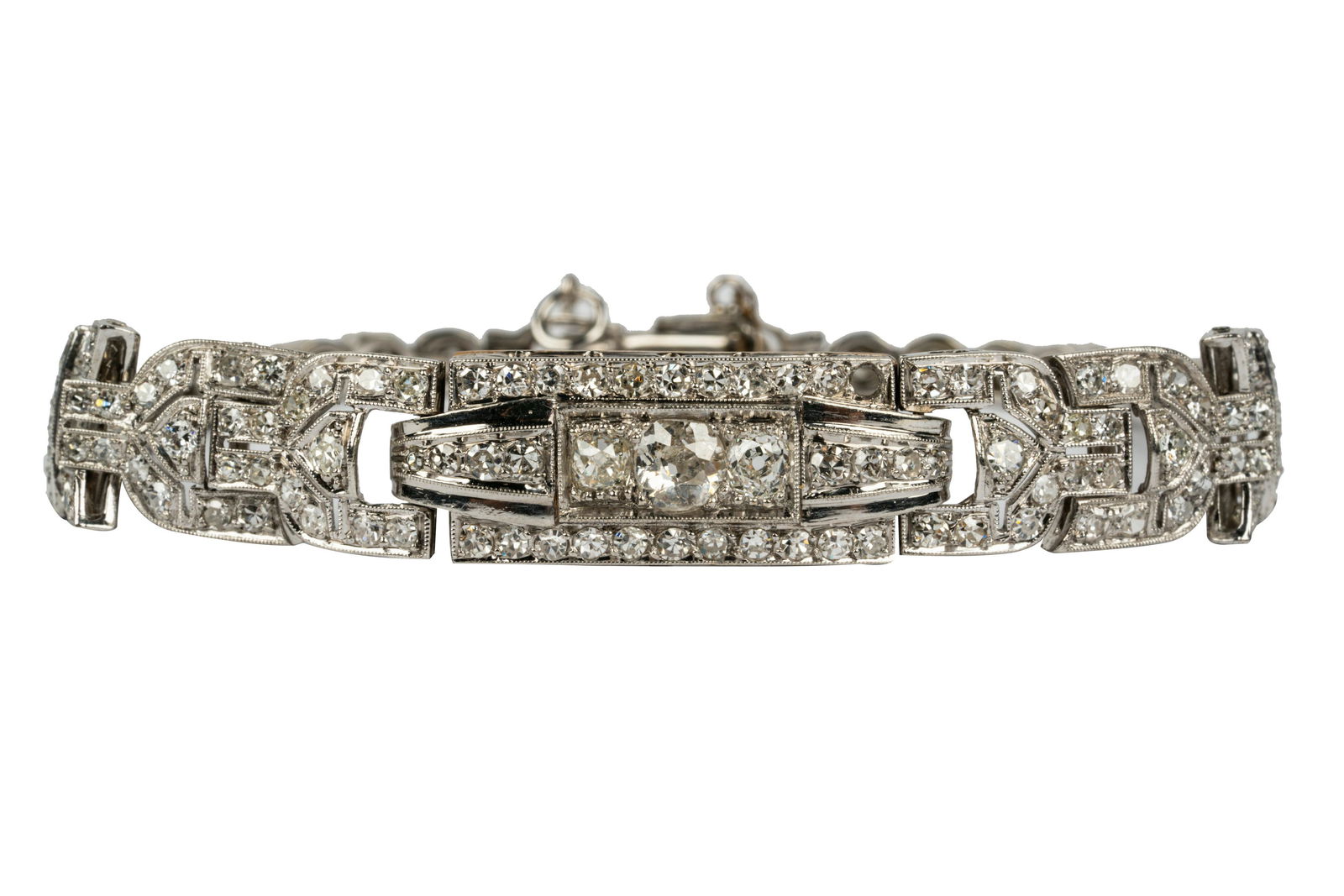 PLATINUM, 14 KARAT WHITE GOLD, & DIAMOND BRACELET (1 of 11)