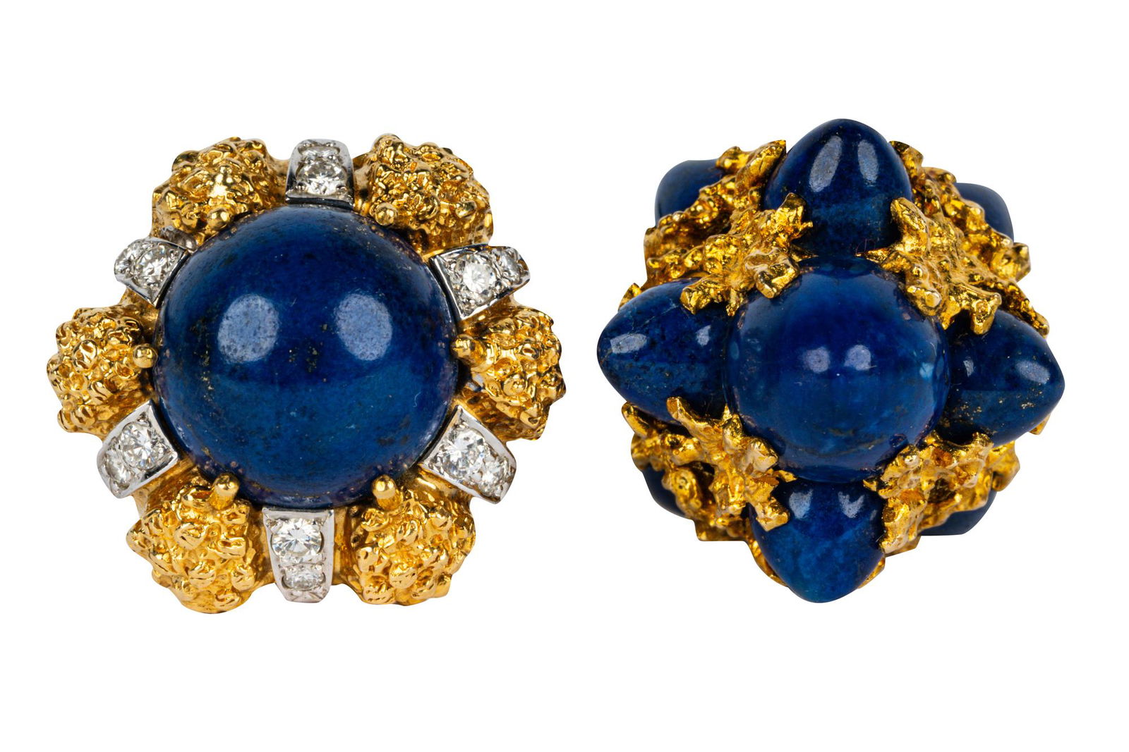 TWO YELLOW GOLD, DIAMOND, & LAPIS LAZULI RINGS (1 of 13)