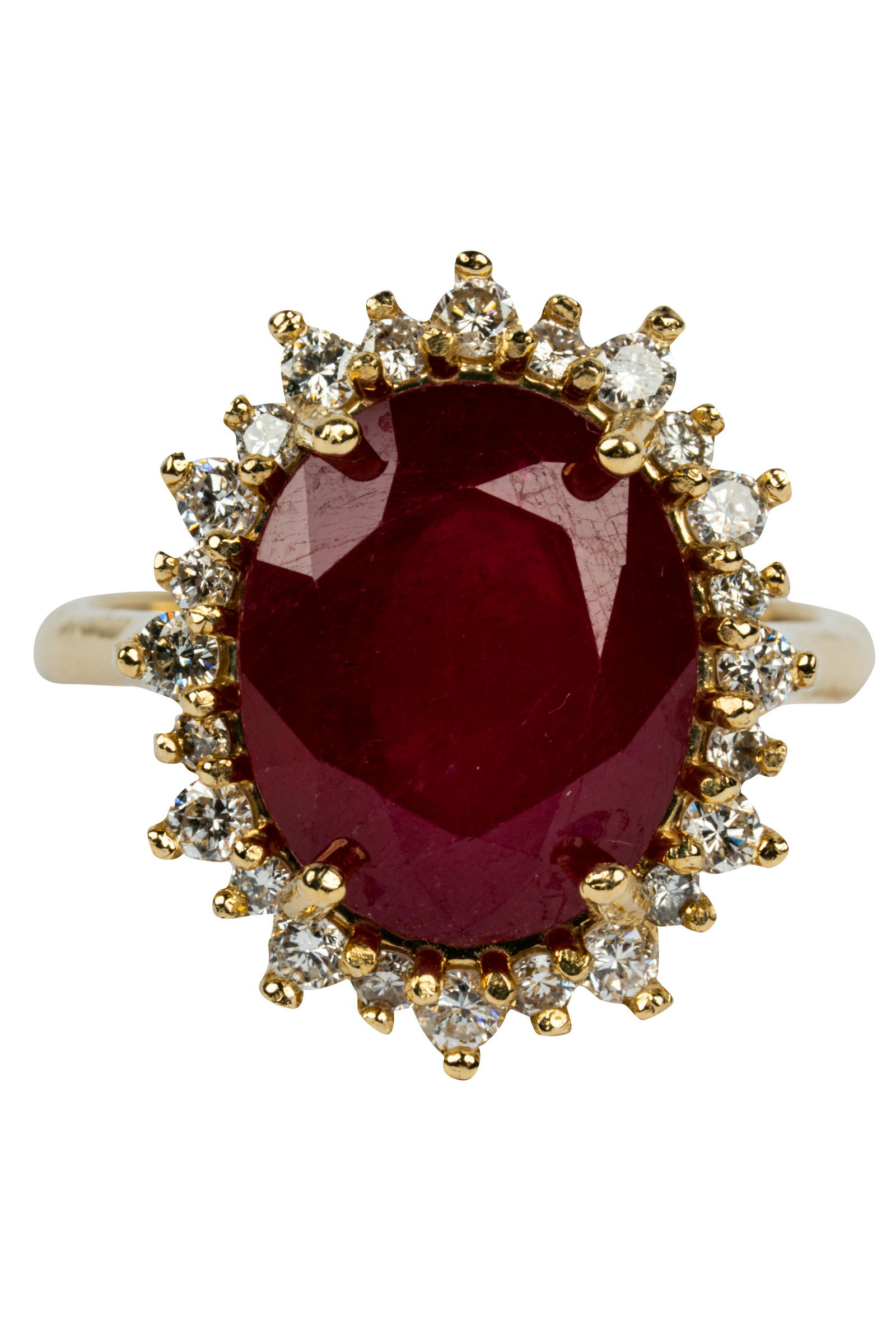 14 KARAT YELLOW GOLD, DIAMOND, & RUBY RING (1 of 8)