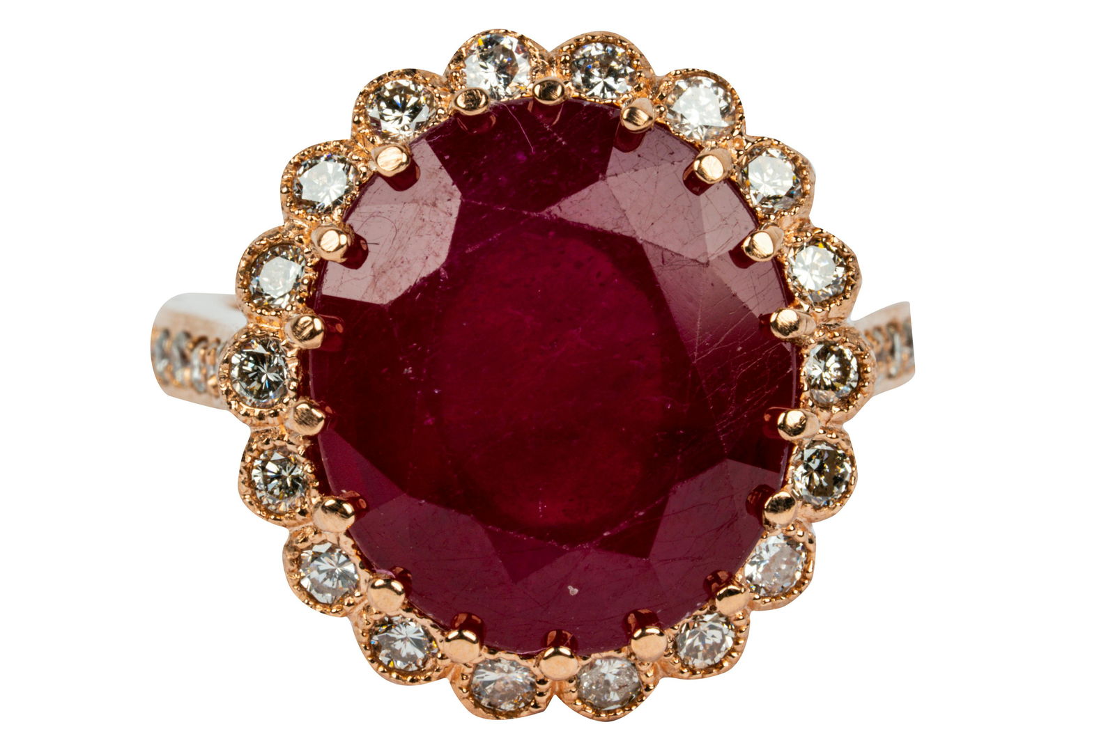 14 KARAT ROSE GOLD, DIAMOND, & RUBY RING (1 of 10)