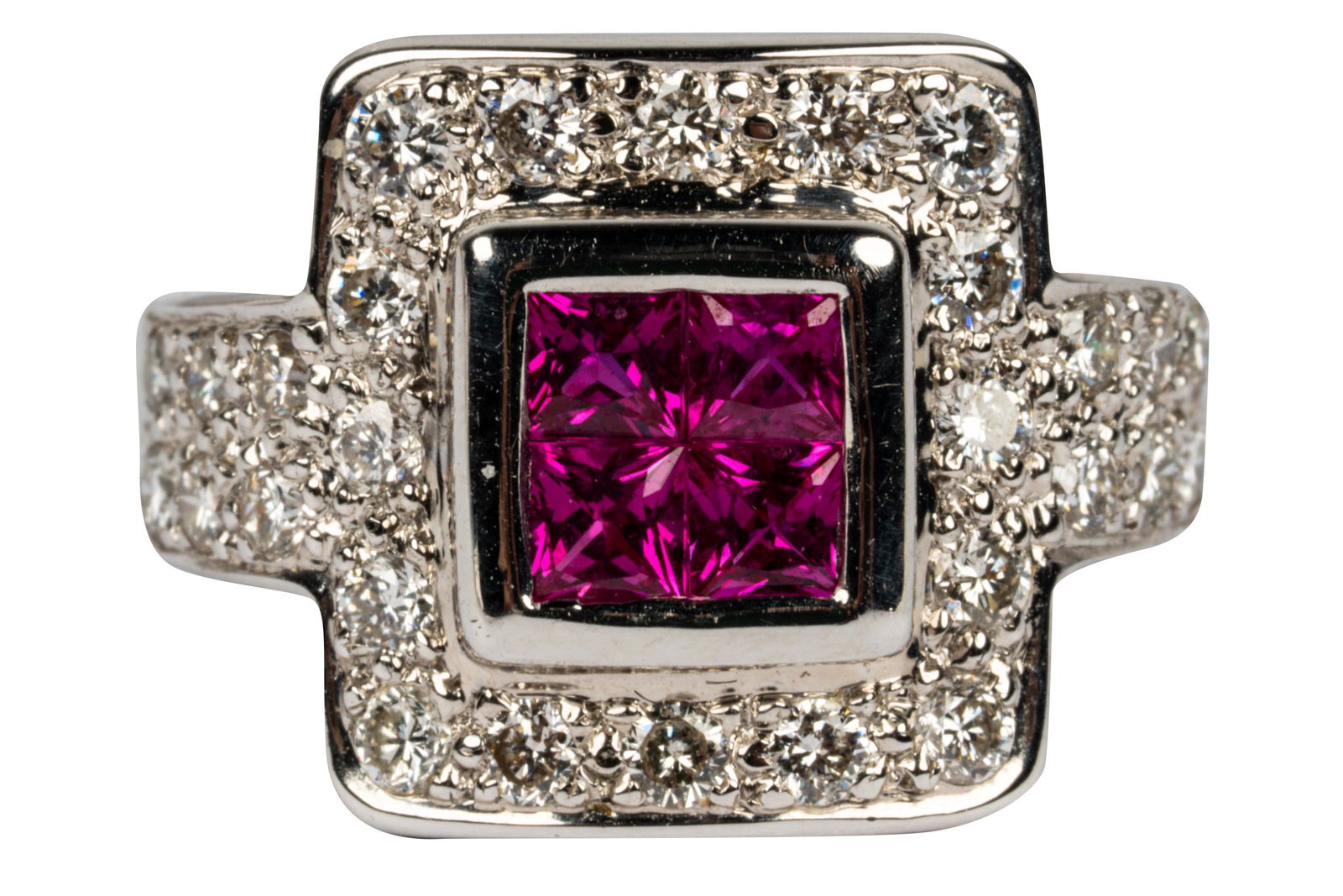 18 KARAT WHITE GOLD, DIAMOND, & RUBY RING (1 of 12)