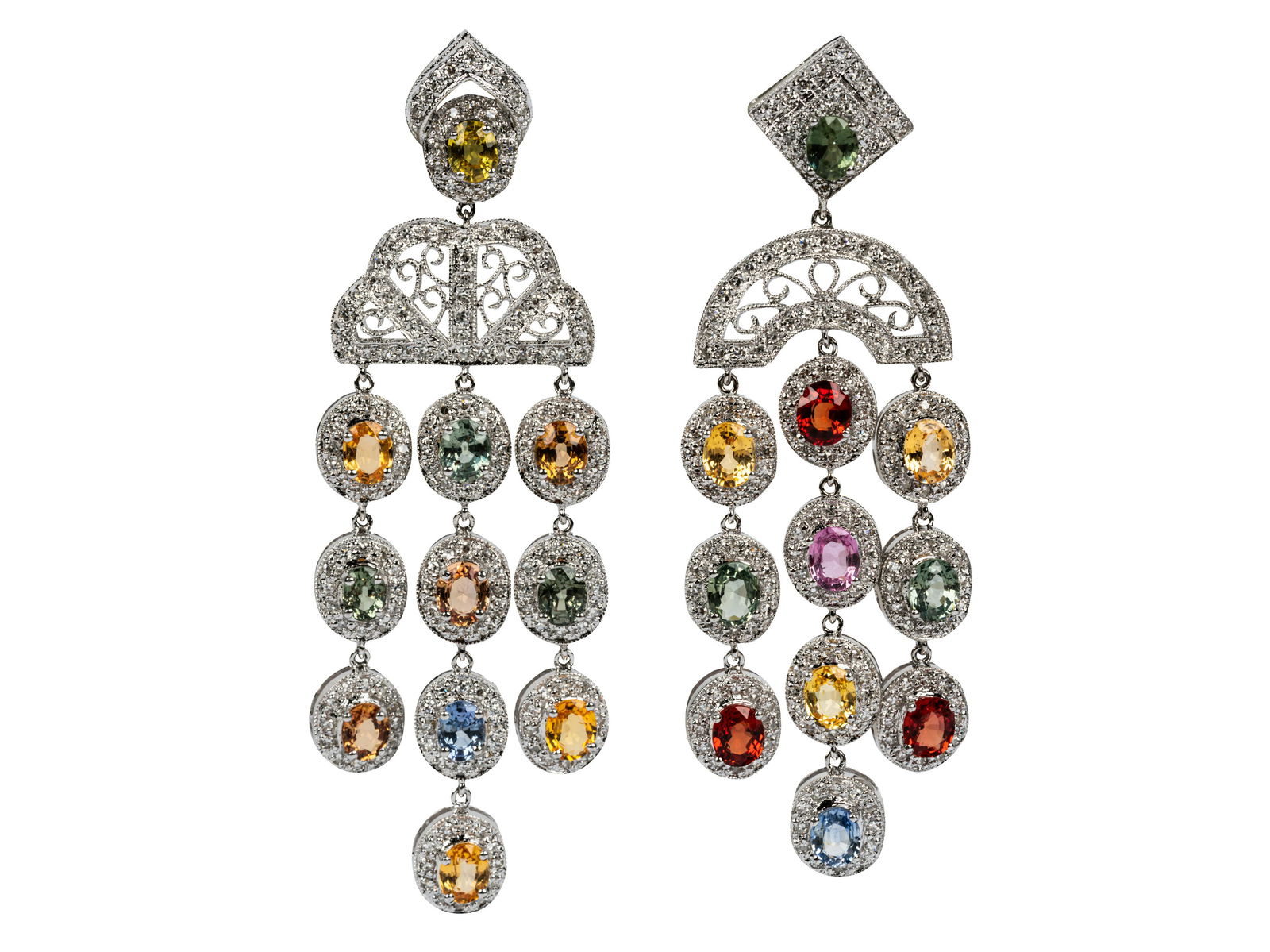 PAIR OF 18 KARAT WHITE GOLD & SAPPHIRE EARRINGS (1 of 15)