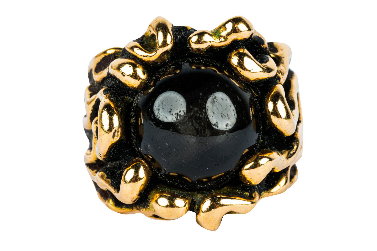 14 KARAT YELLOW GOLD & BLACK STAR DIOPSIDE RING (1 of 8)