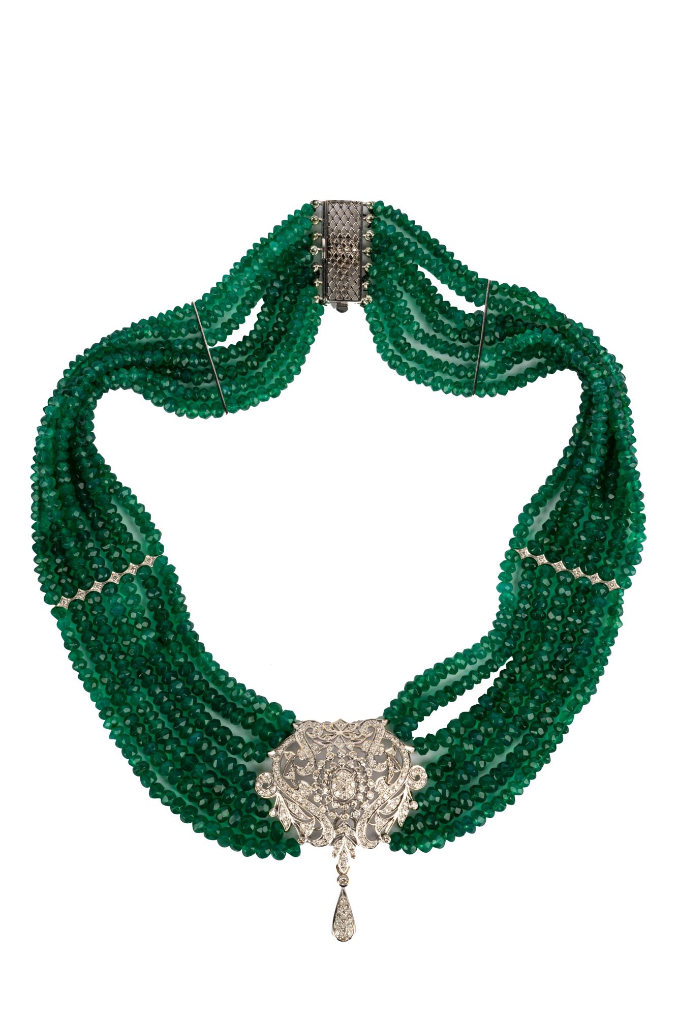 18 KARAT WHITE GOLD, DIAMOND, & DYED CHALCEDONY (1 of 11)