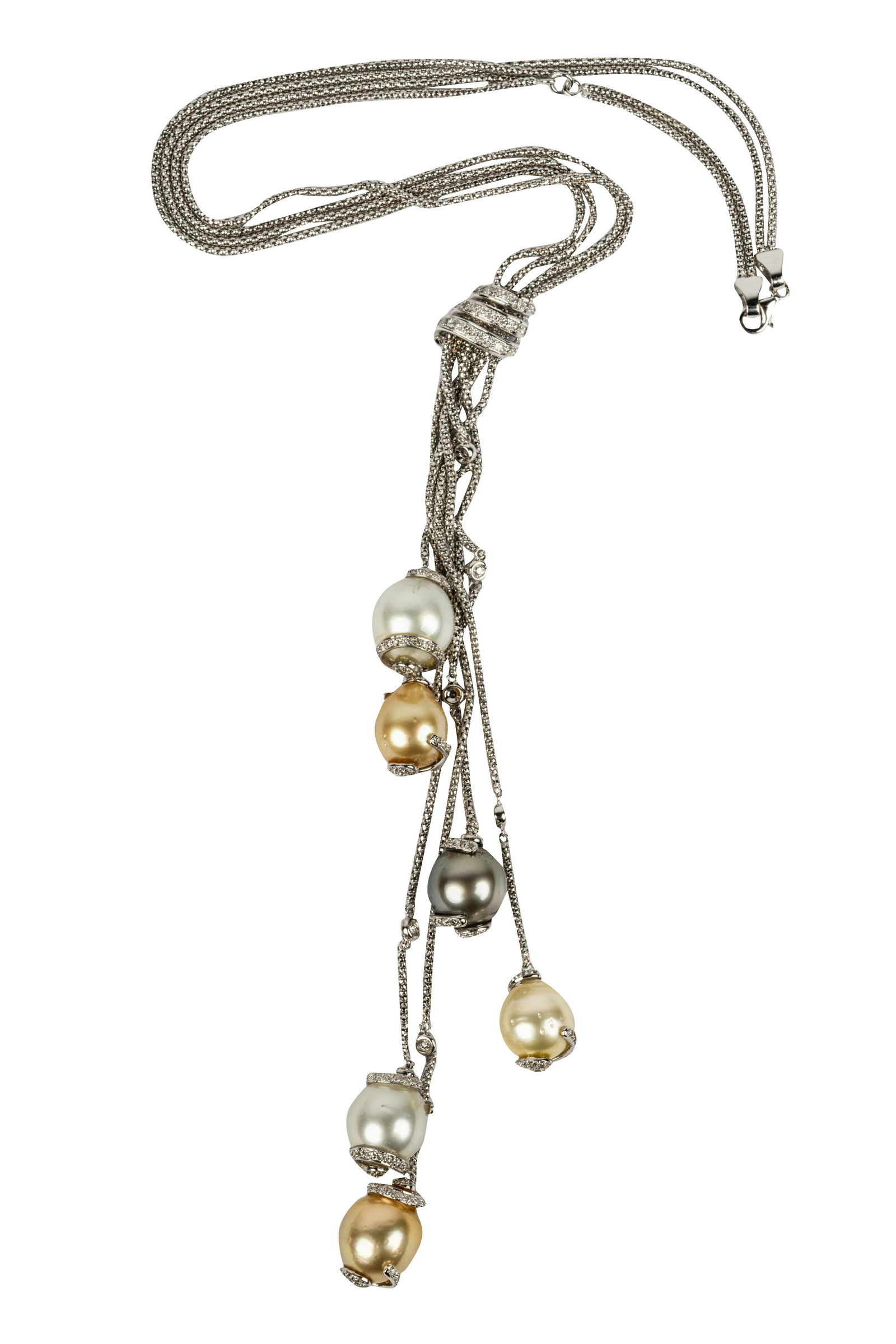 18 KARAT WHITE GOLD, DIAMOND, & PEARL NECKLACE (1 of 9)