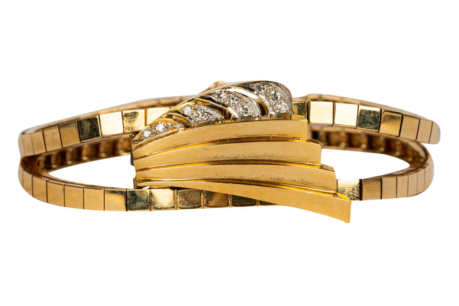 14 KARAT YELLOW GOLD & DIAMOND COVERED WATCH (1 of 10)