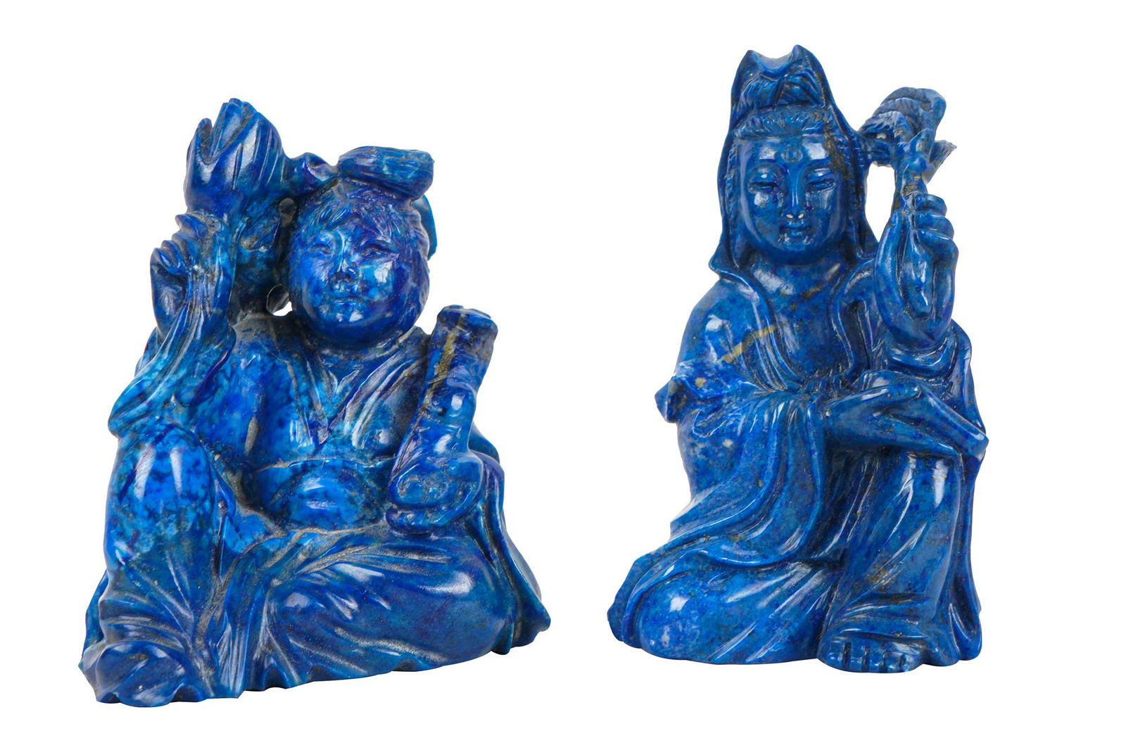 TWO CHINESE CARVED STONE FIGURES (1 of 6)