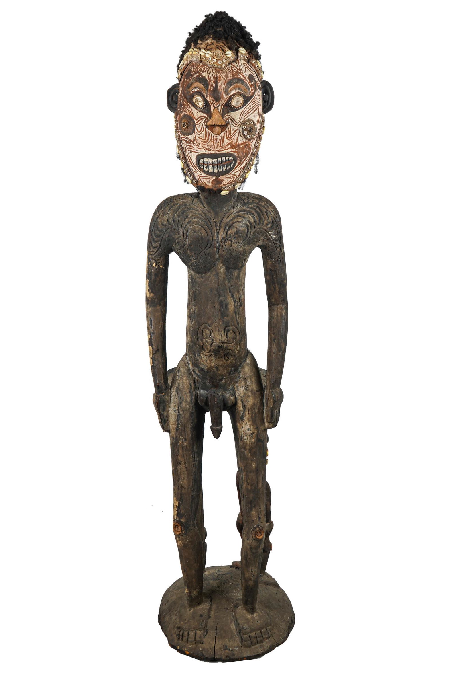 PAPUA NEW GUINEAN CARVED & PAINTED FIGURE (1 of 8)