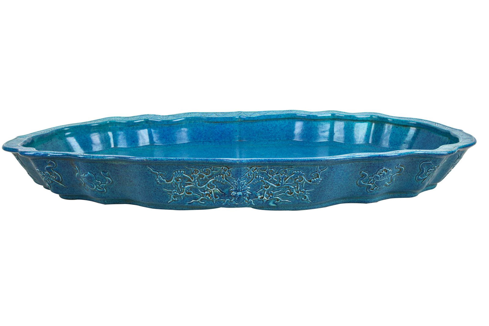 CHINESE BLUE-GLAZED CERAMIC BASIN (1 of 10)