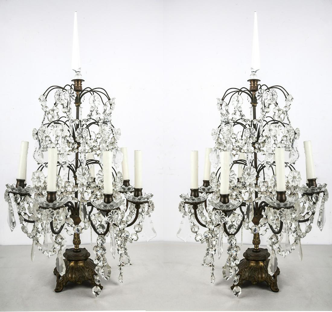 PAIR OF DROP CRYSTAL GIRANDOLES (1 of 13)