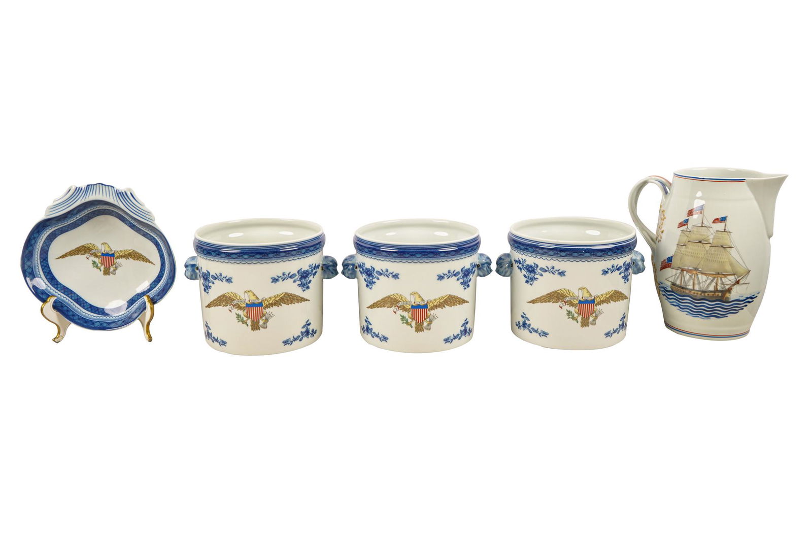 FIVE PIECES OF MOTTAHEDEH EXPORT-STYLE PORCELAIN (1 of 11)