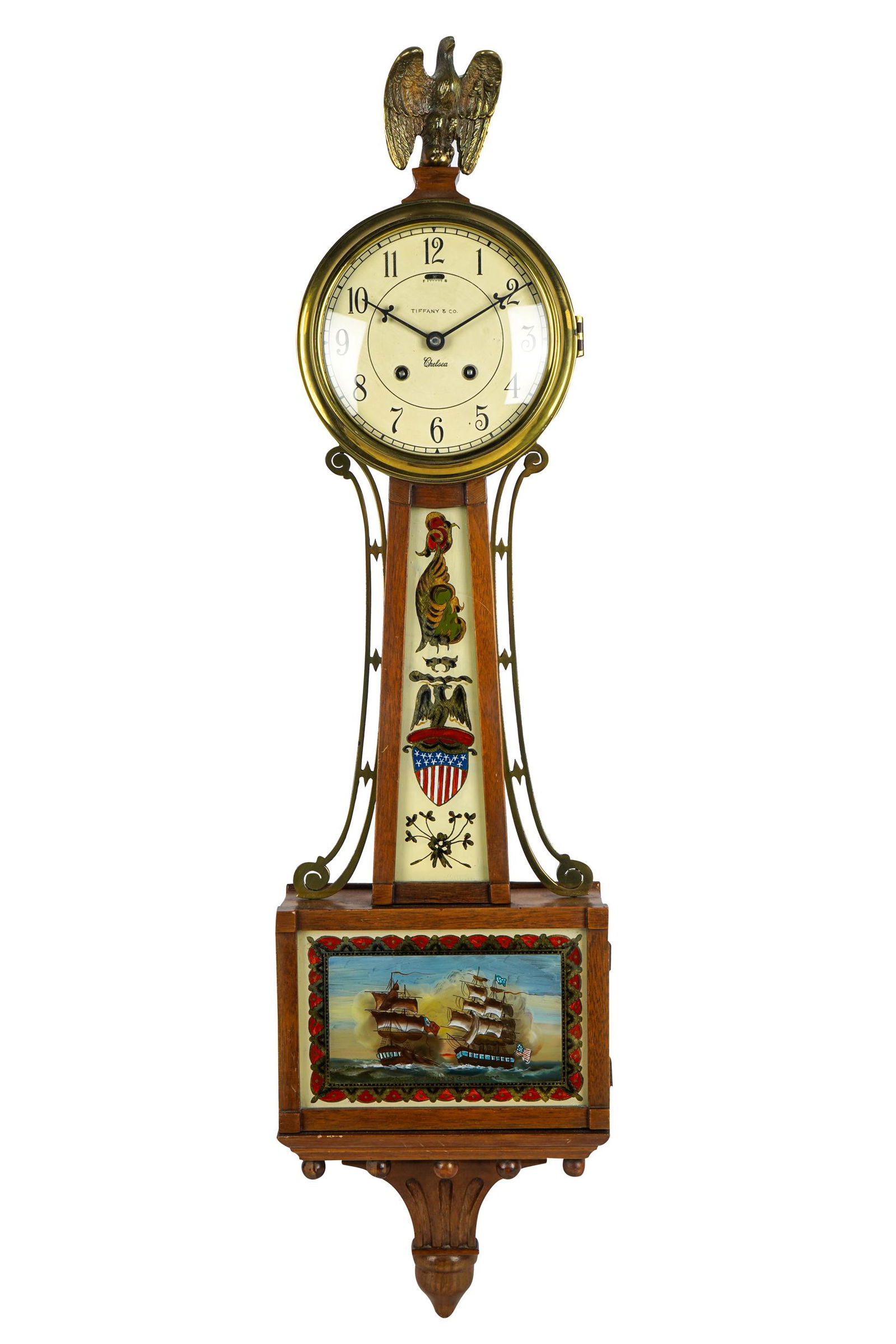 TIFFANY & CO. EGLOMISE BANJO CLOCK (1 of 11)