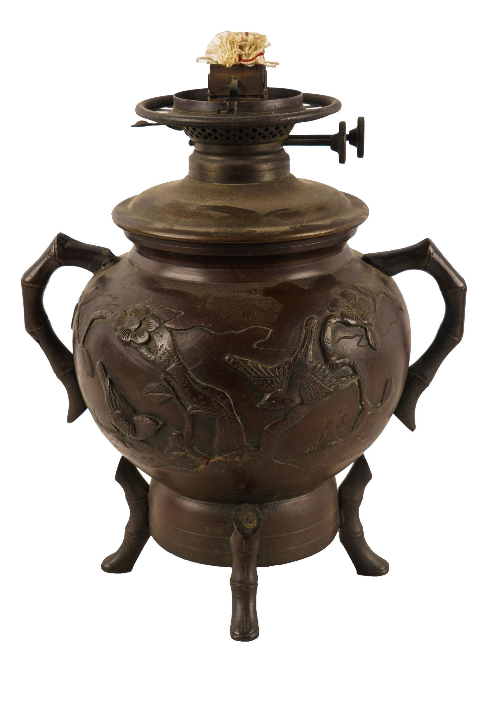 ASIAN METAL OIL LAMP CENSER (1 of 10)