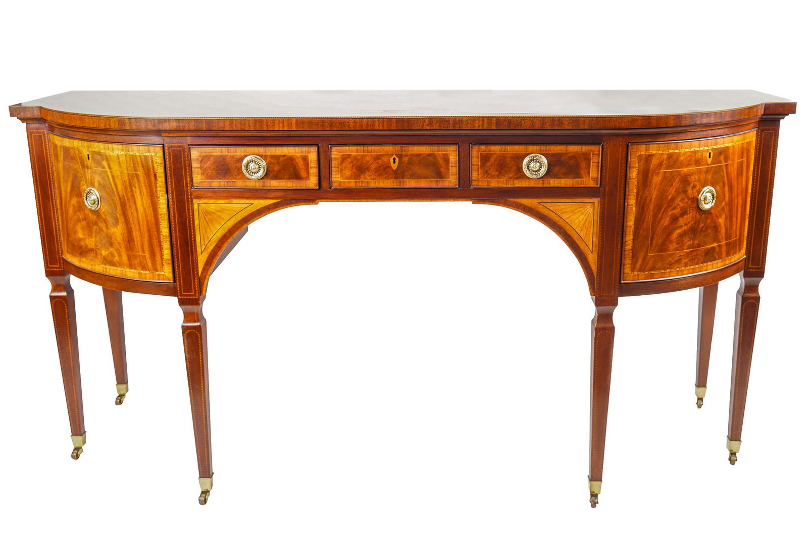 BAKER SHERATON STYLE INLAID MAHOGANY SIDEBOARD (1 of 12)