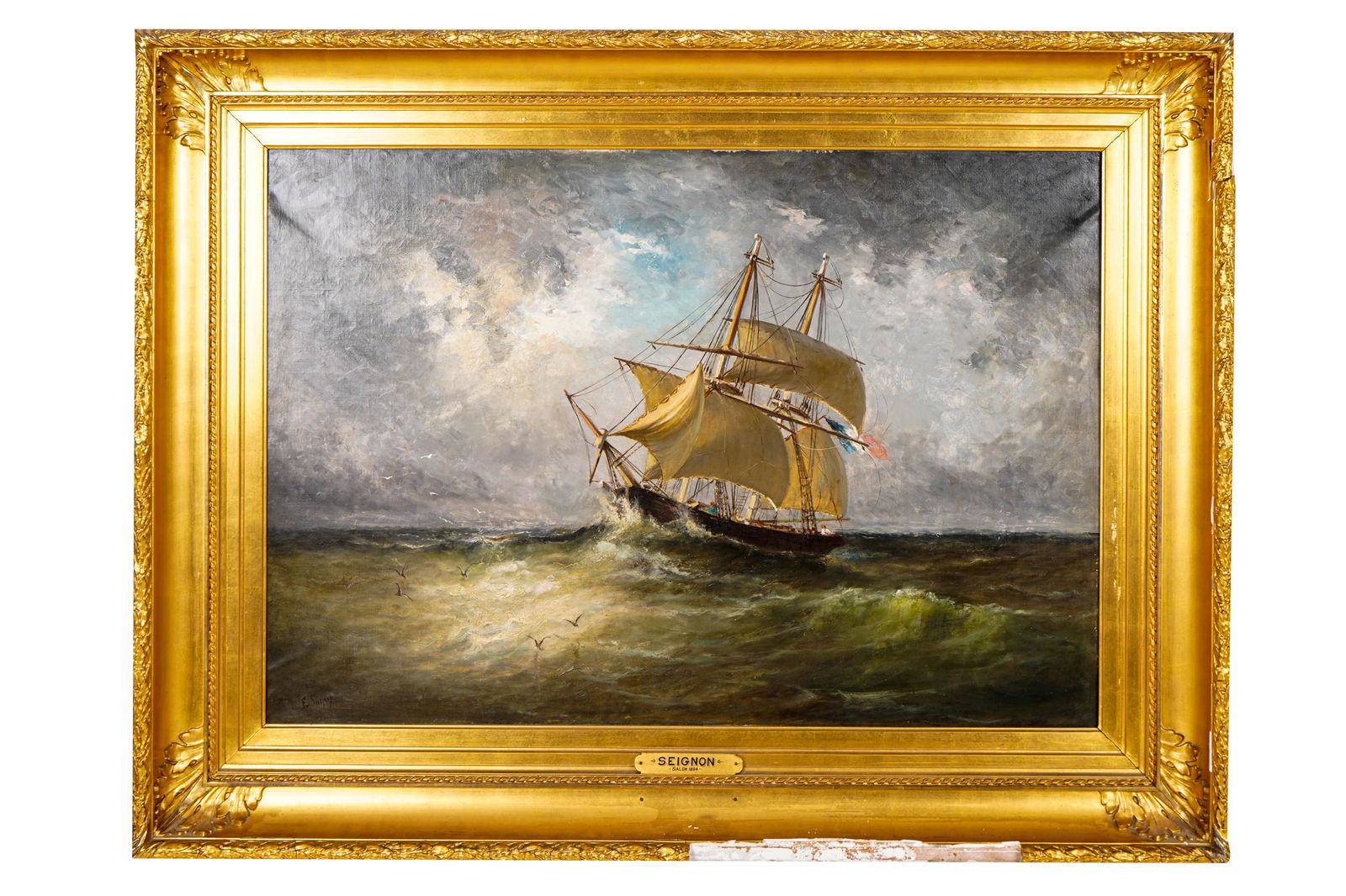 PAUL SEIGNON (1820 - 1890): FRENCH SHIP AT SEA (1 of 7)