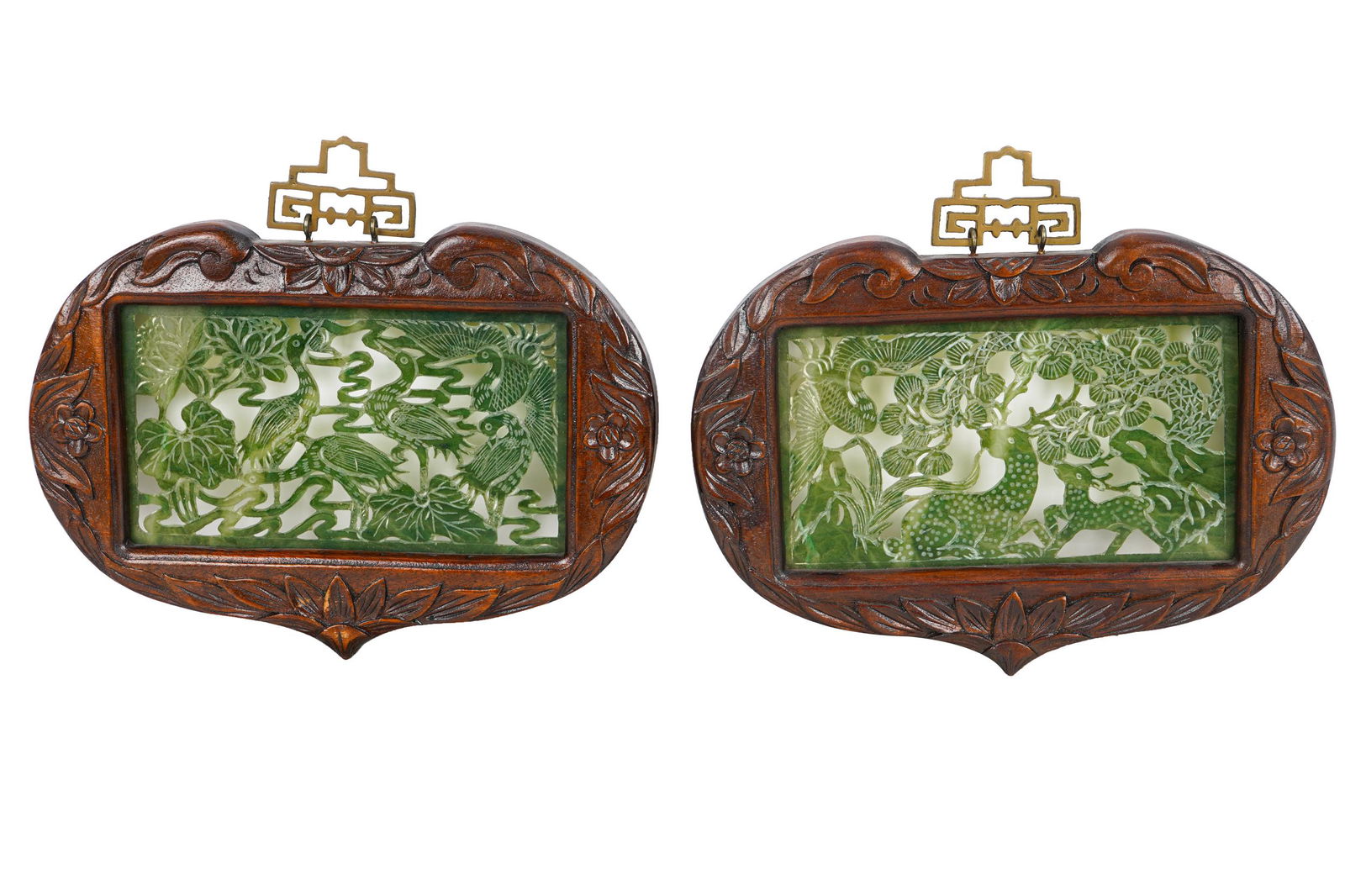 SET OF FOUR CHINESE JADE PLAQUES (1 of 9)