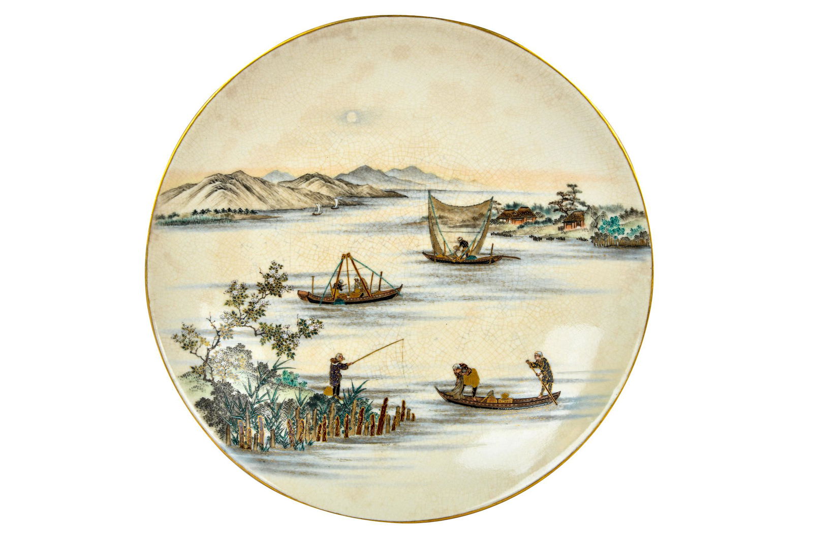 YABU MEIZAN JAPANESE SATSUMA PLATE (1 of 8)